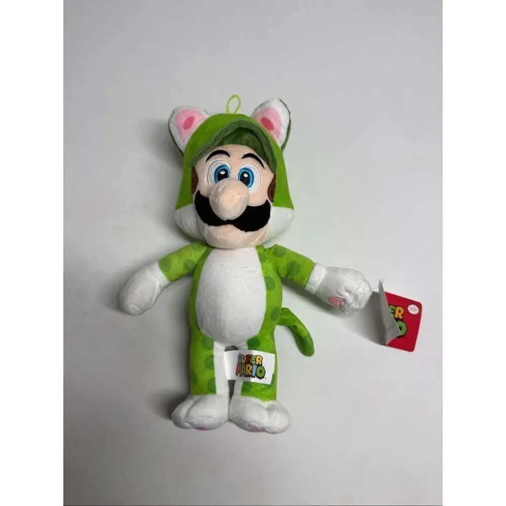 NWT Nintendo Super Mario Cat Luigi Plush 12" Stuffed Animal 2023 Basic Fun Plush